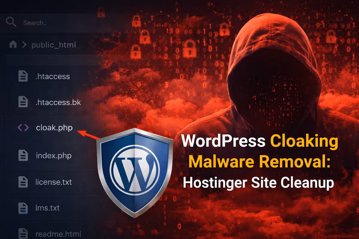 WordPress Cloaking Malware Removal Case Study: How I Cleaned a Hostinger Site Infected with cloak.php and Hidden Fake Plugins