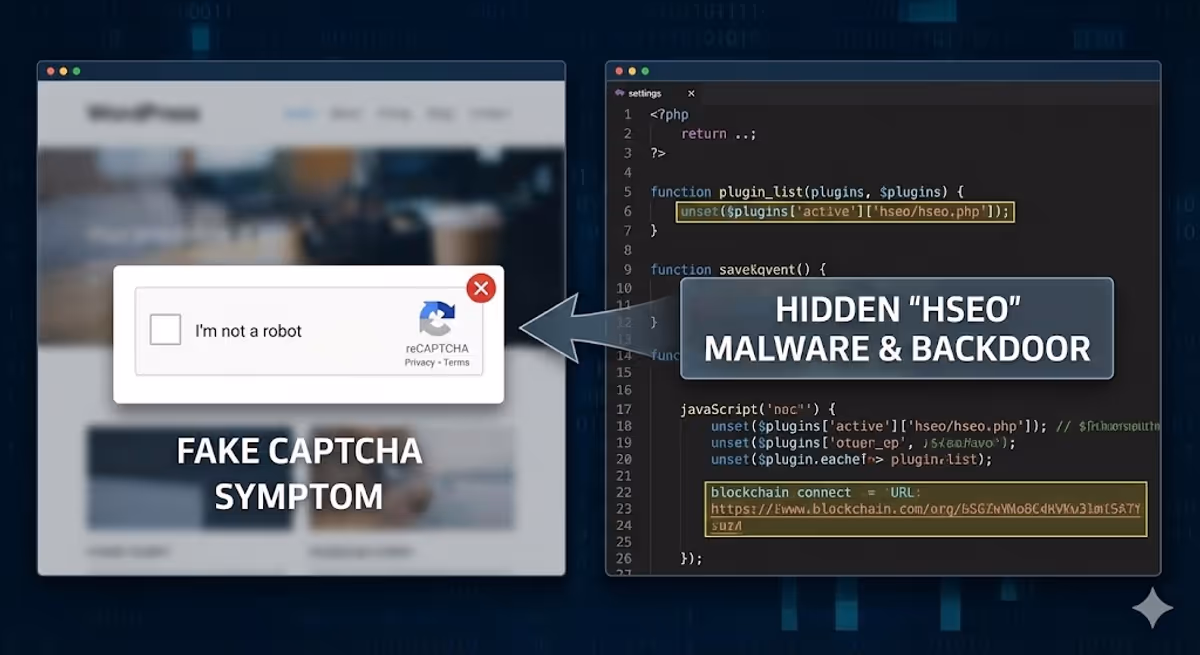 Is Your WordPress Site Showing a Fake &#8220;I&#8217;m not a robot&#8221; Pop-up? You Have the &#8220;HSEO&#8221; Malware.