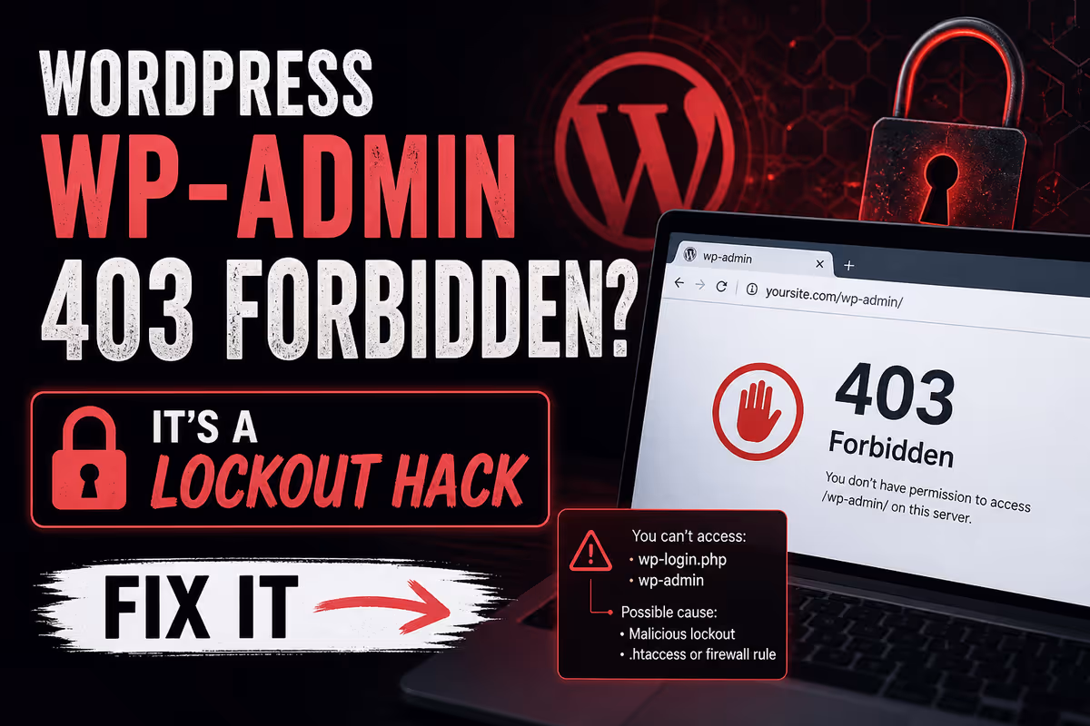 WordPress wp-admin 403 Forbidden? It's a Lockout Hack — Fix It